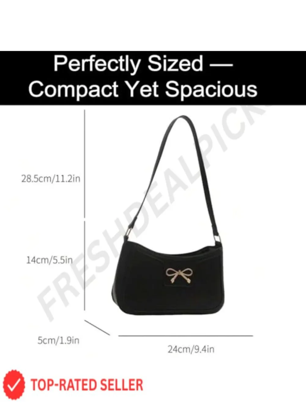 Elegant Bow Hobo Shoulder Bag Faux Leather Women Purse Tote Zipper